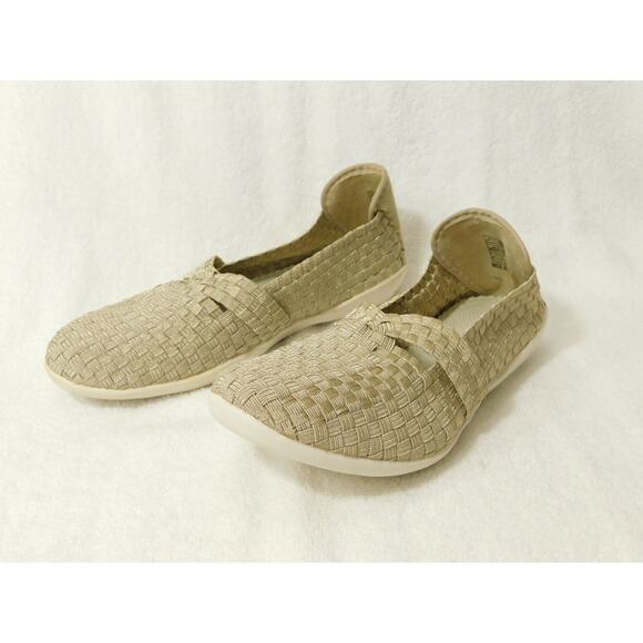 Bernie Mev Light Gold Woven Technology Memory Form Shoes - 7 M - Picture 2 of 5
